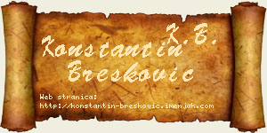Konstantin Brešković vizit kartica